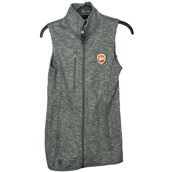 Zusa Tops - Zusa Women's Midtown Gray Fleece Zipper Vest Logo Size Small New